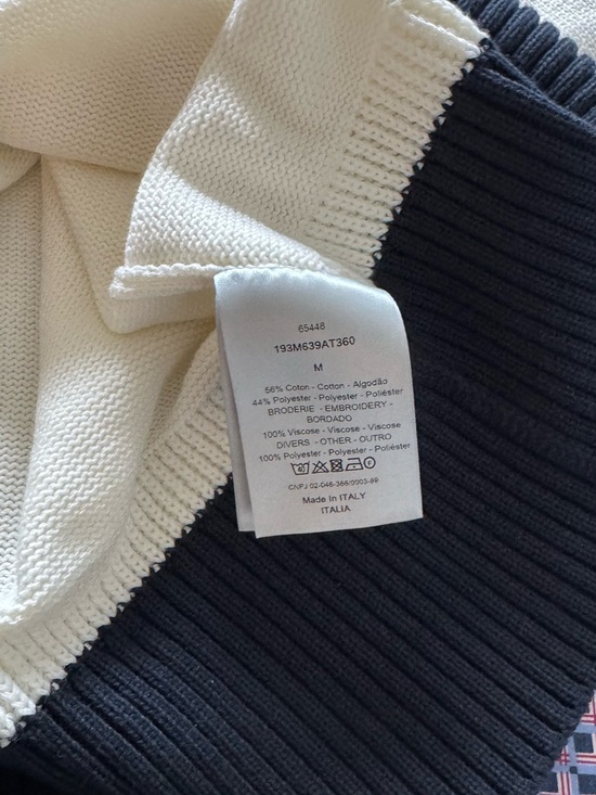 Dior Cream and Black Logo Crewneck Sweater - Picture 10 of 13